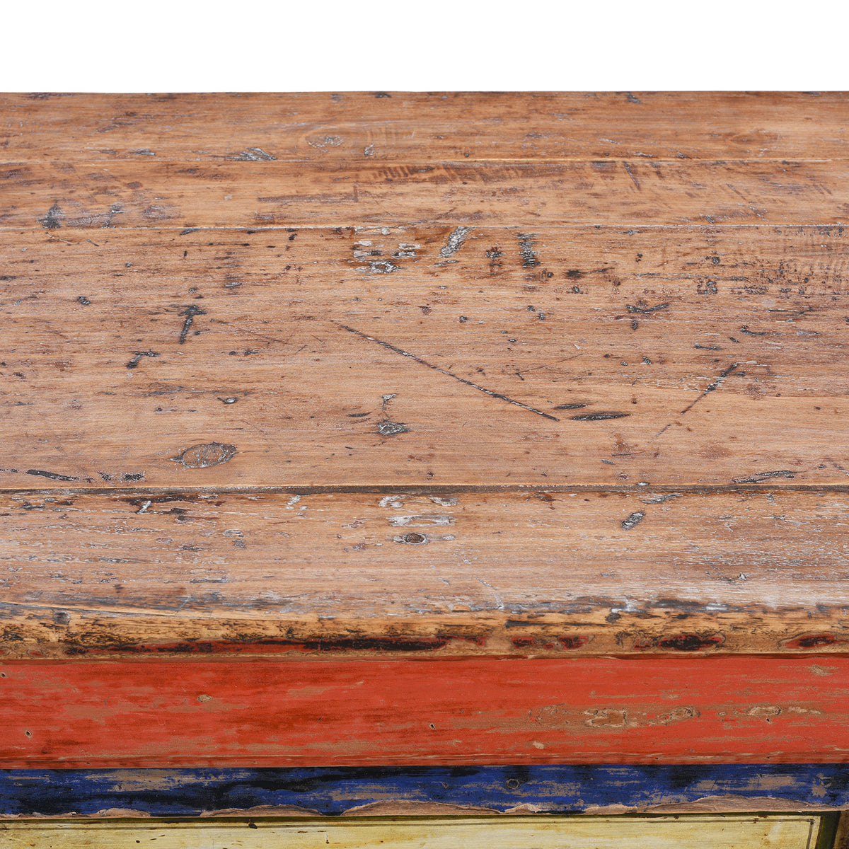 Surface Detail From Antique Painted Sideboard From Qinghai Province | Indigo Antiques