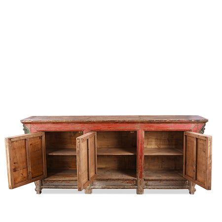 Painted Sideboard From Qinghai Province - 19th Century