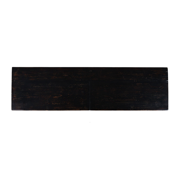 Top Down View Of Antique Gansu Sideboard With Original Painted Scholarly Motifs And Front Opening Doors | Indigo Antiques