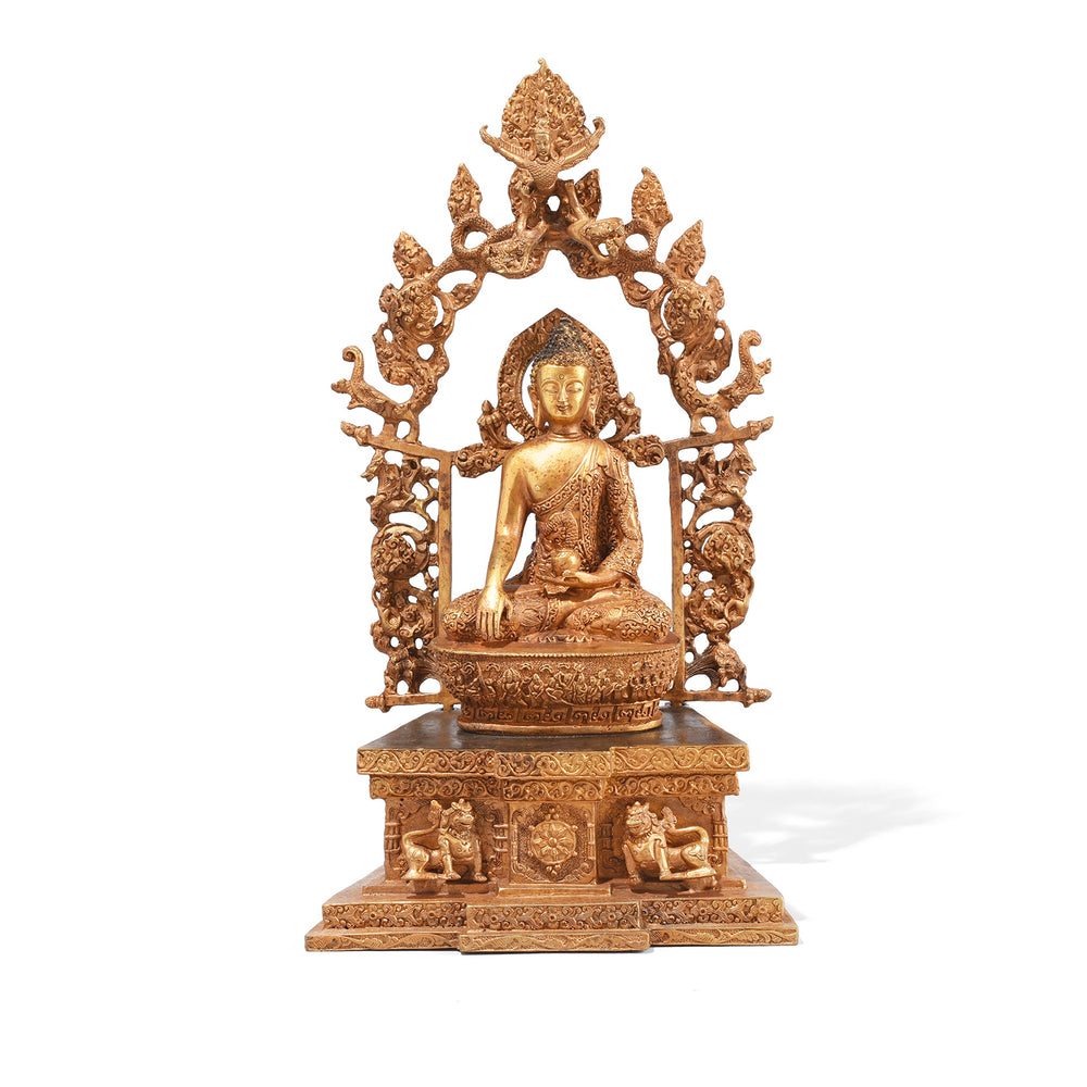 Gilt Brass Sitting Buddha - Bhumisparsha Mudra | Indigo Antiques