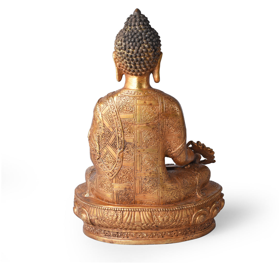 Back Of Gilt Brass Buddha - Varada Mudra | Indigo Antiques