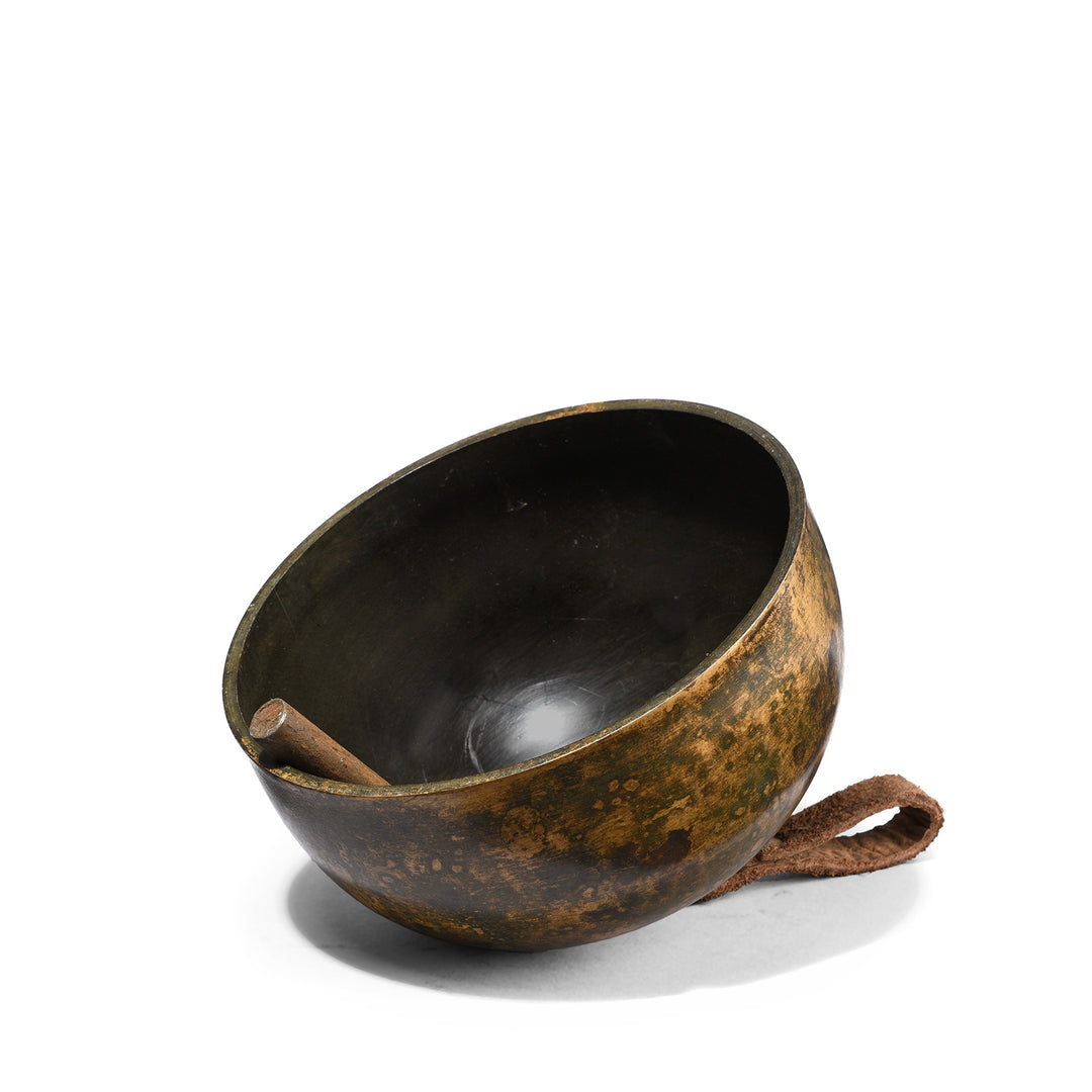 Side View Of Bronze Tibetan Style Bell | Indigo Antiques
