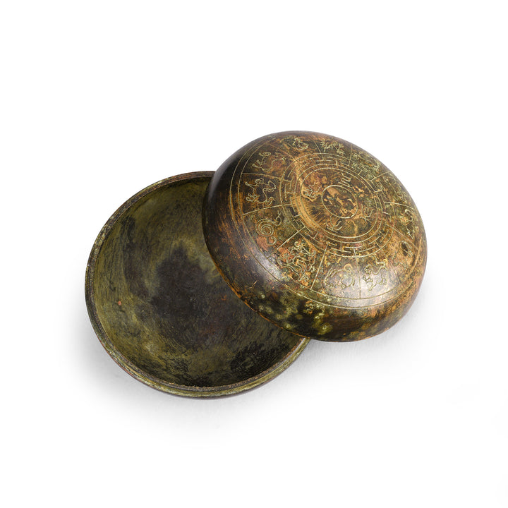 Open View Of Bronze Zodiac Trinket Box | Indigo Antiques
