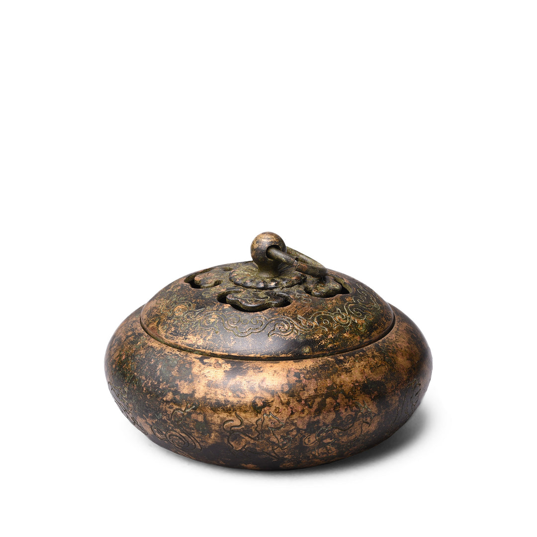 Bronze Incense Burner With Zodiac Engravings | Indigo Antiques