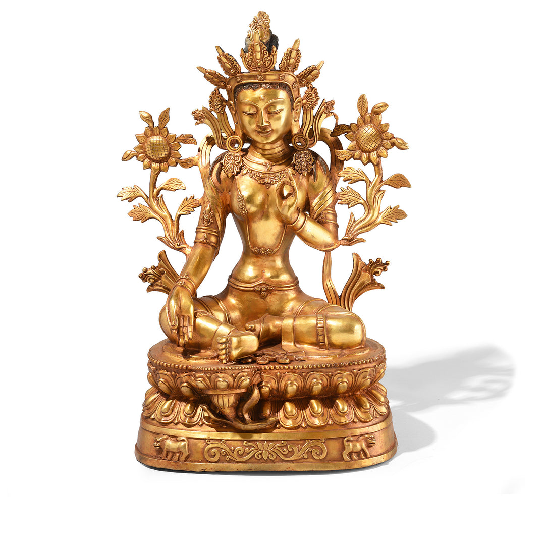 Gilt Bronze Statue Of The Tibetan Goddess Tara | Indigo Antiques