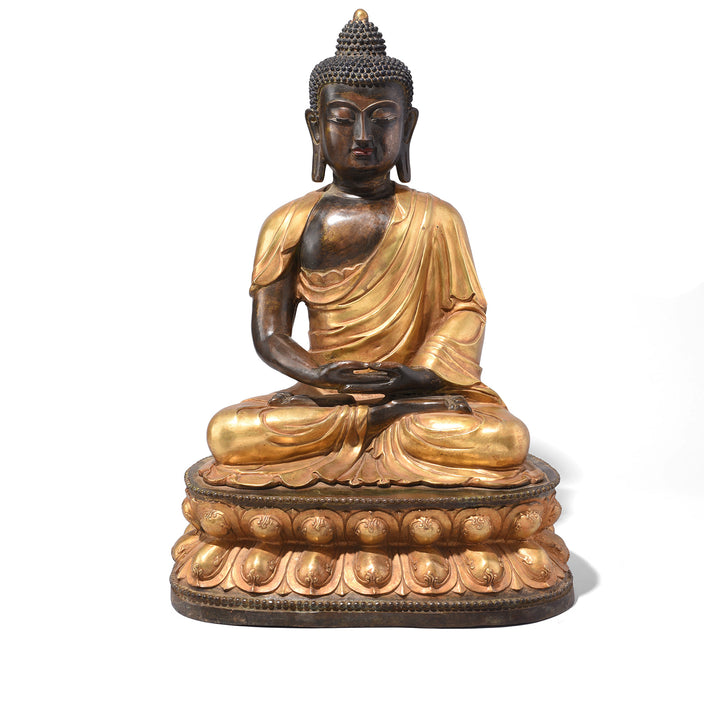 Gilded Statue Of Buddha - Dhyana Mudra Pose | Indigo Antiques