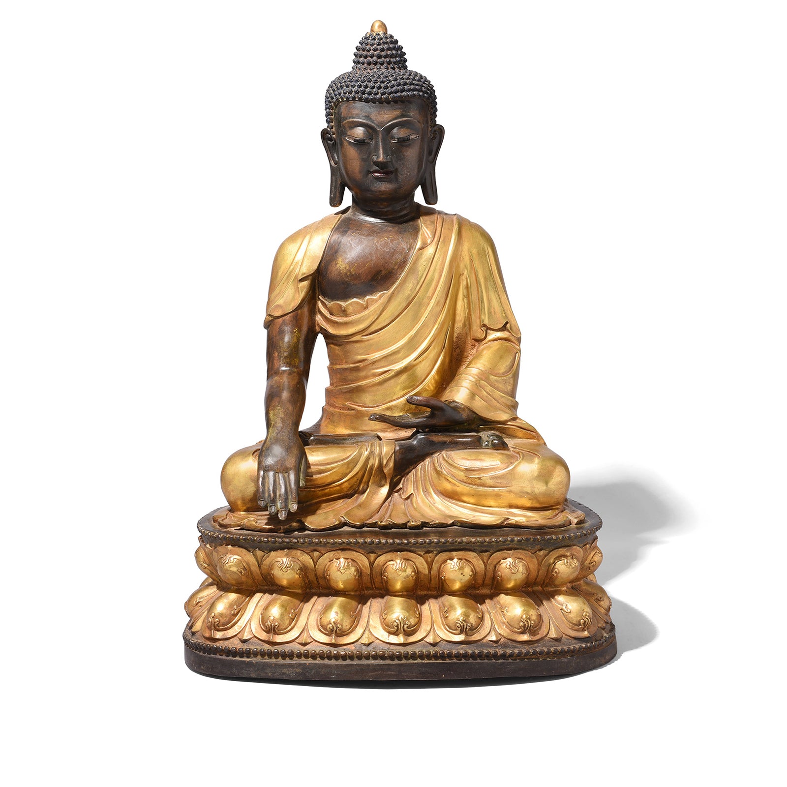 Gilt Brass Sitting Buddha - Bhumisparsha Mudra | Indigo Antiques