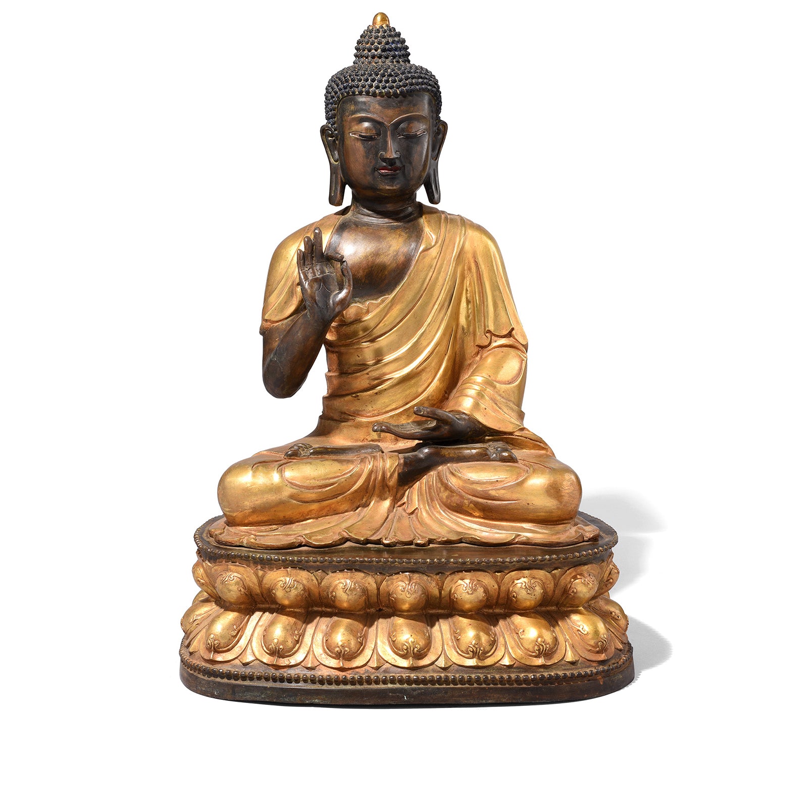 Gilt Brass Sitting Buddha - Vitarka Mudra | Indigo Antiques