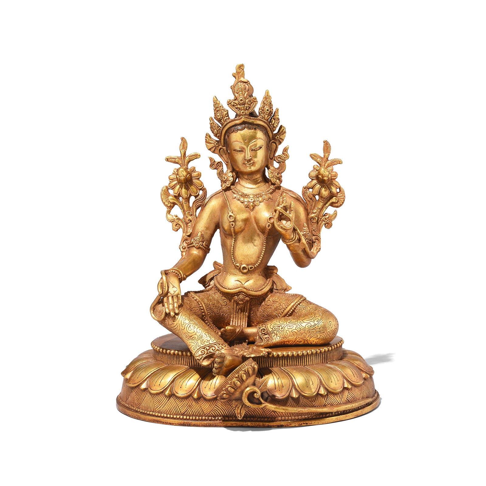 Gilt Bronze Statue Of The Tibetan Goddess Tara Gilt Bronze Statue Of The Tibetan Goddess Tara