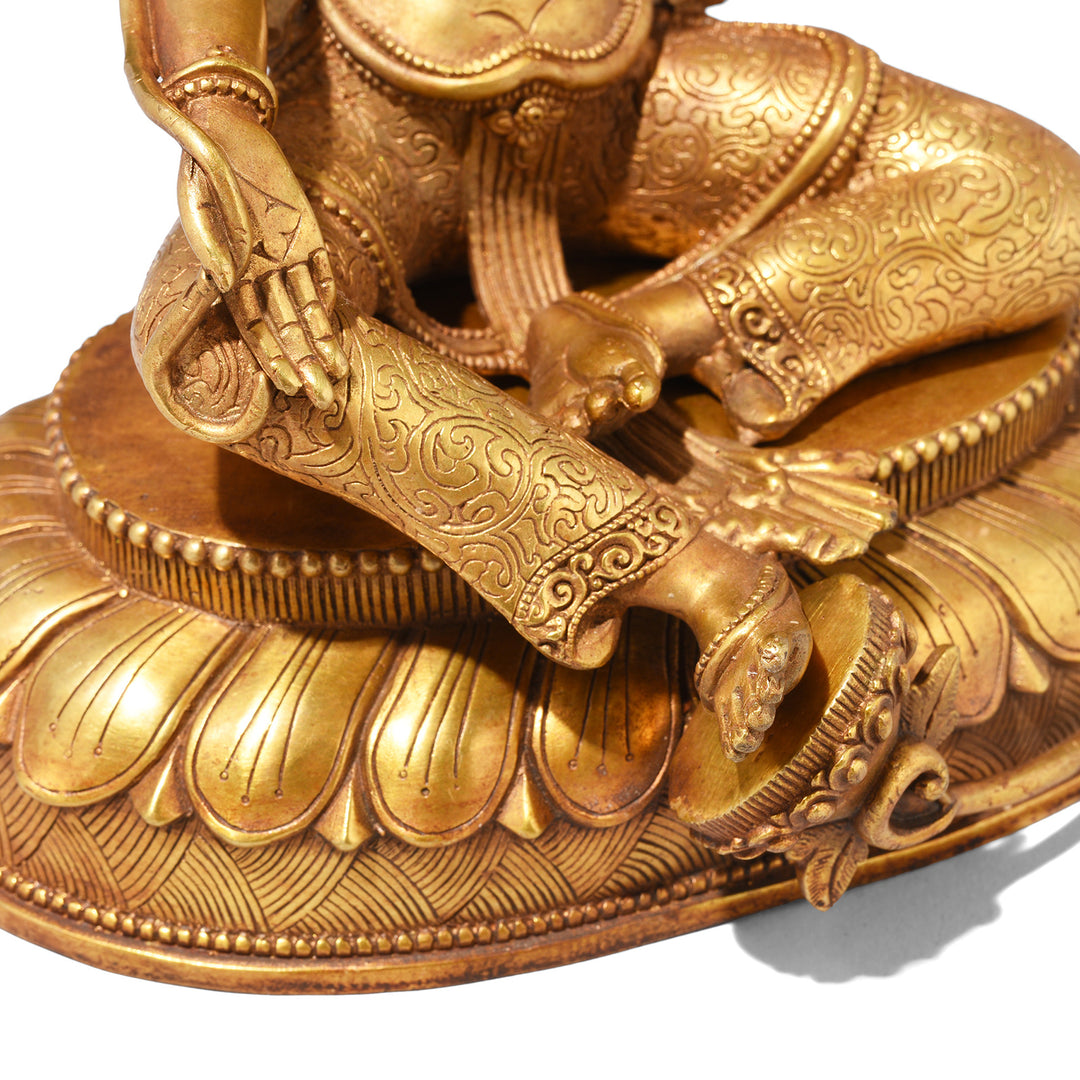 Feet Detail From Small Gilt Bronze Statue Of The Tibetan Goddess Tara | Indigo Antiques