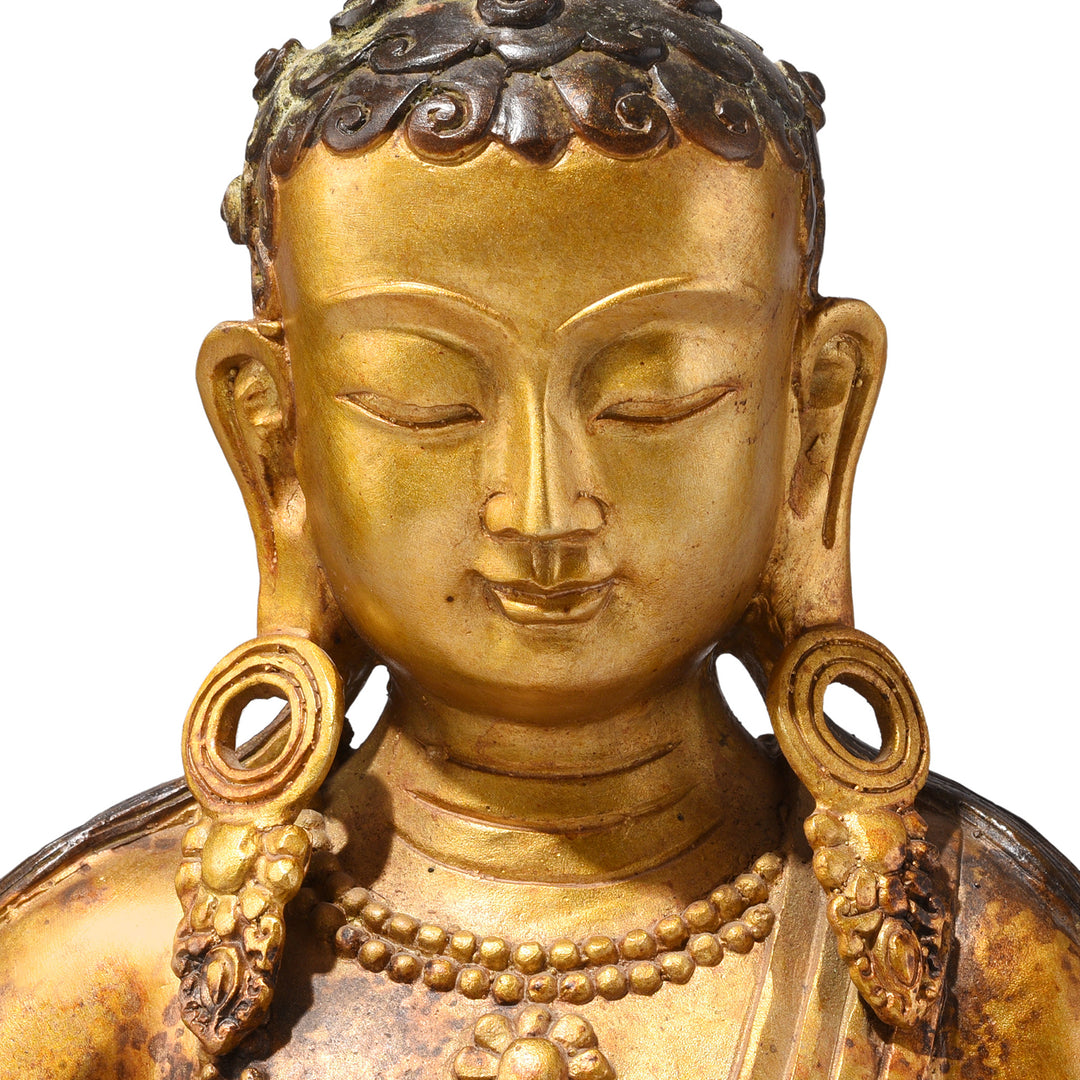 Gilt Bronze Statue Of Vairochana Buddha