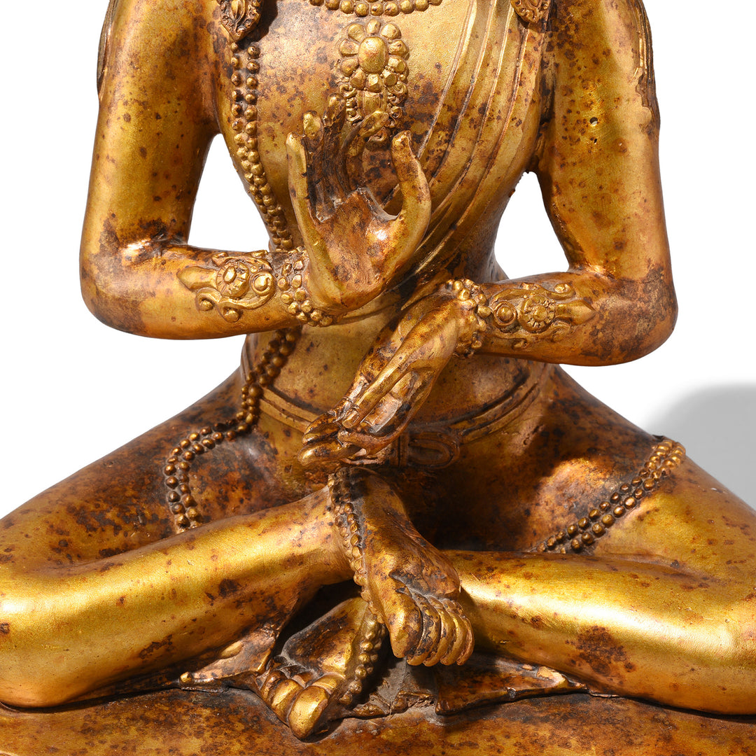 Gilt Bronze Statue Of Vairochana Buddha