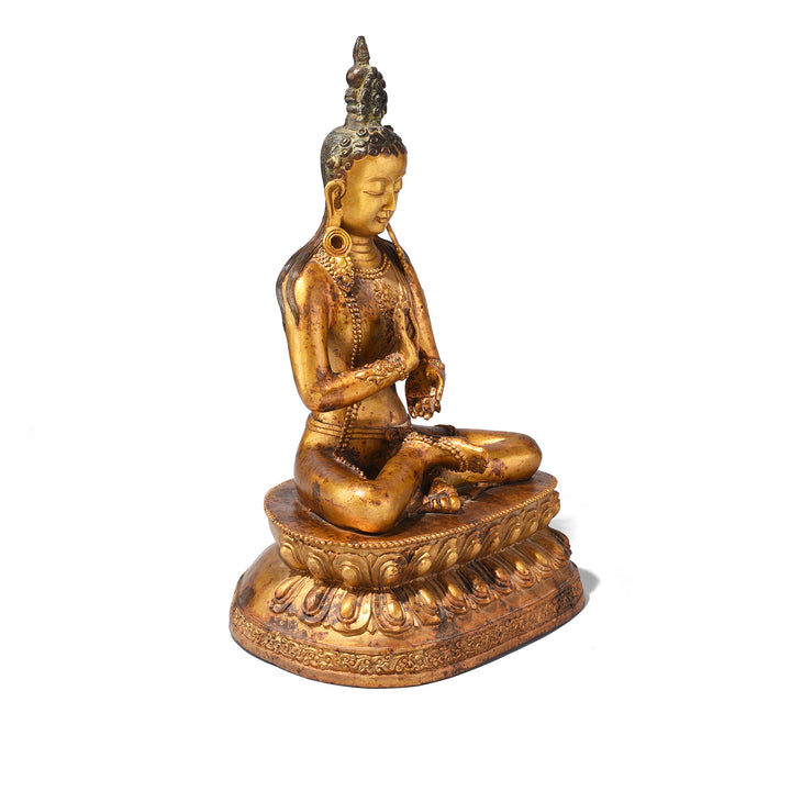 Gilt Bronze Statue Of Vairochana Buddha
