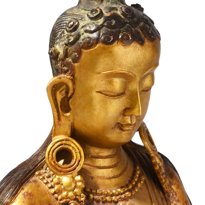 Gilt Bronze Statue Of Vairochana Buddha