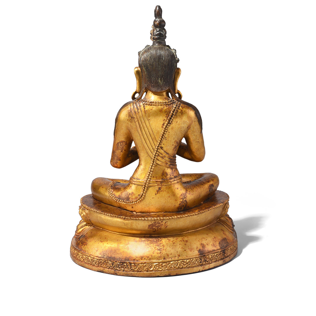 Gilt Bronze Statue Of Vairochana Buddha
