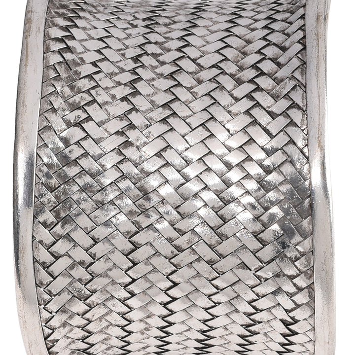 Detail From Miao White Metal Cuff - Woven | Indigo Antiques