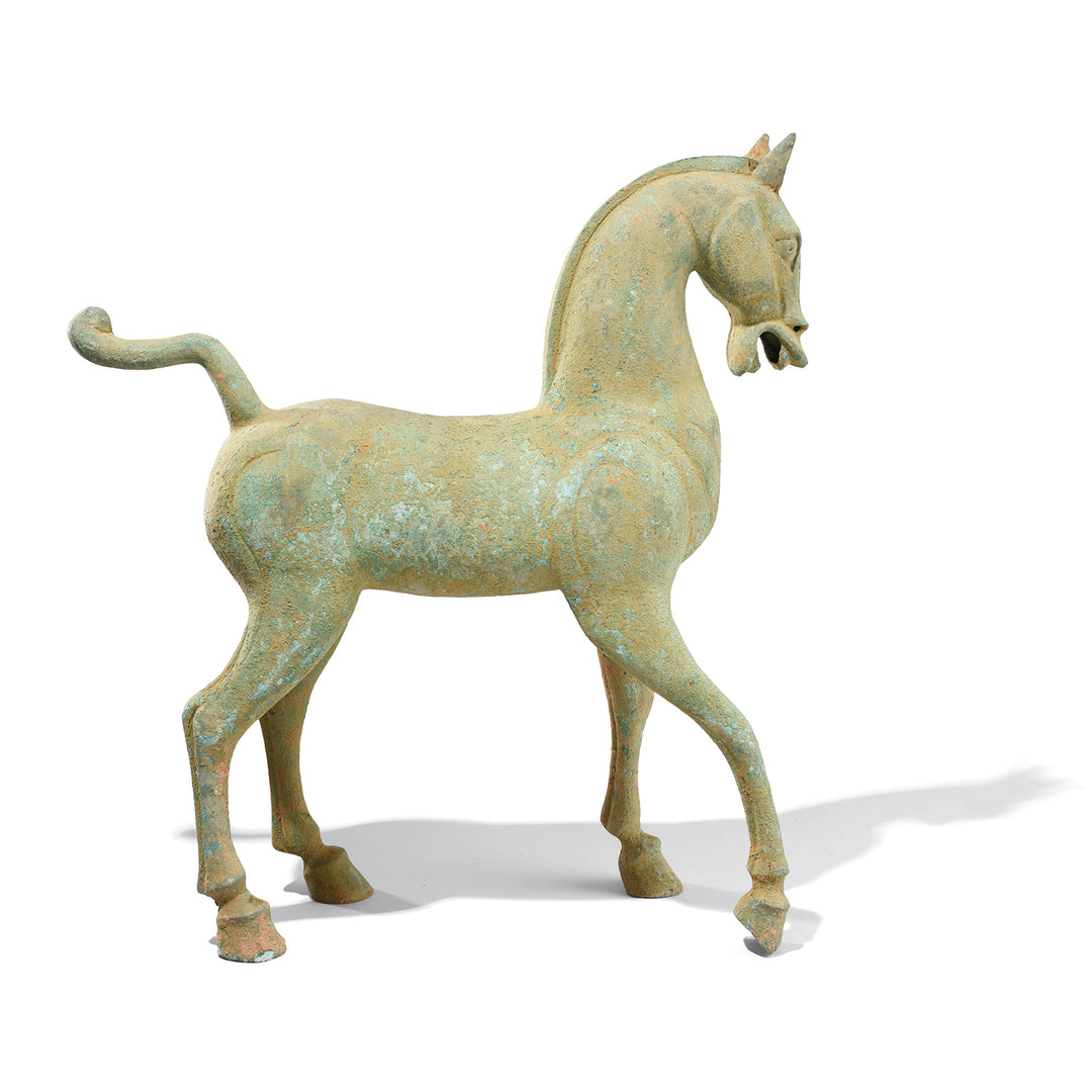 Side View Of Bronze Horse - Tang Dynasty Style Reproduction | Indigo Antiques