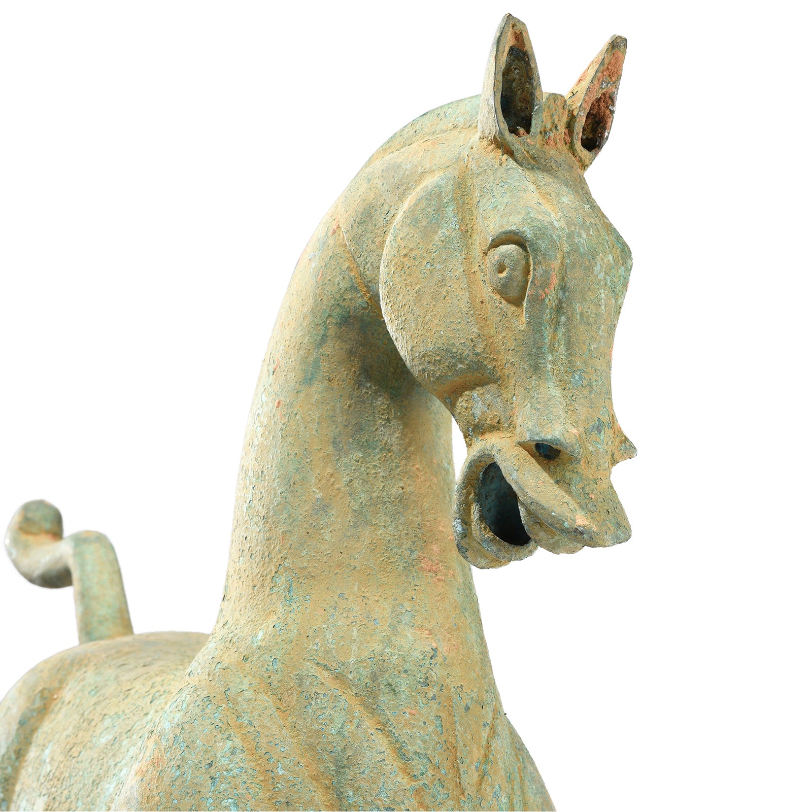 Angled View Of Bronze Horse - Tang Dynasty Style Reproduction | Indigo Antiques
