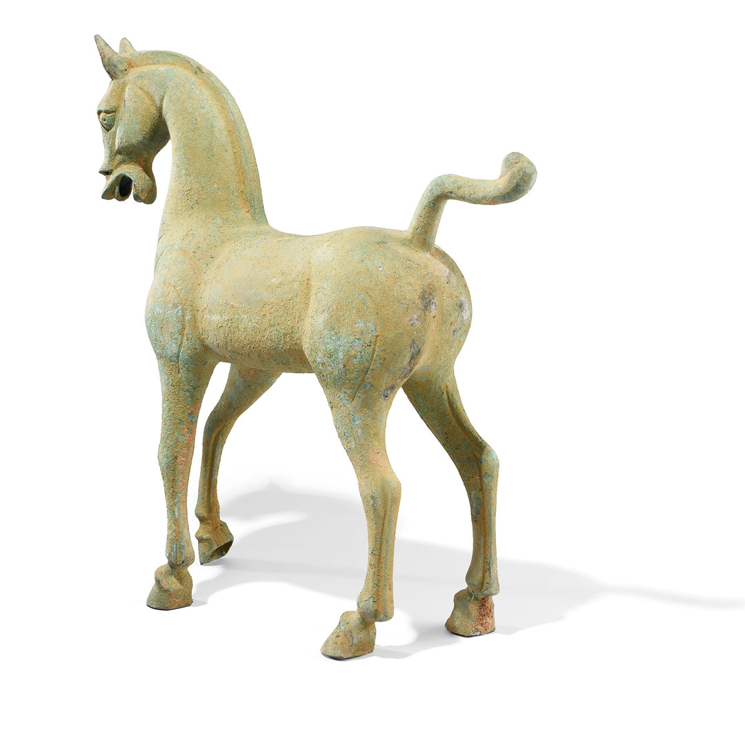 Rear View Of Bronze Horse - Tang Dynasty Style Reproduction | Indigo Antiques