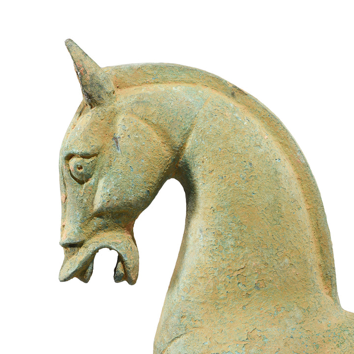 Face Detail From Bronze Horse - Tang Dynasty Style Reproduction | Indigo Antiques