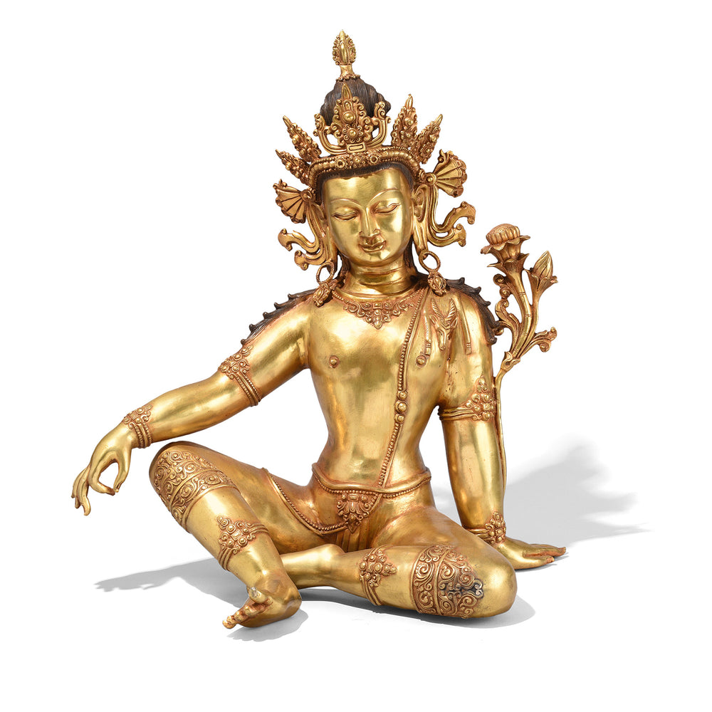 Gilt Brass Statue Of Indra