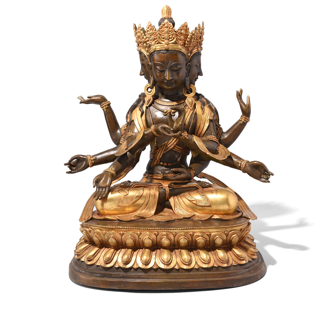 Gilded Statue of Usnisavijaya -  Buddha of Longevity | Indigo Antiques