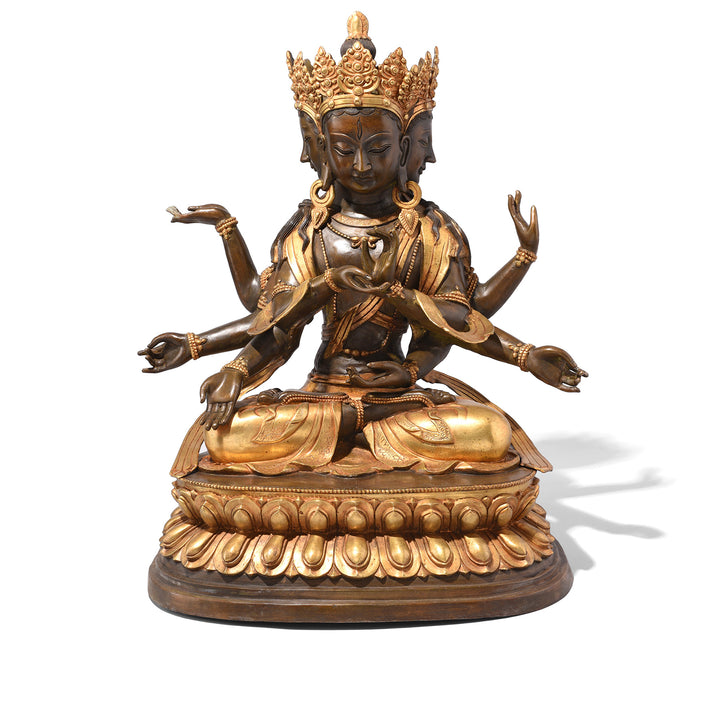 Gilded Statue of Usnisavijaya -  Buddha of Longevity | Indigo Antiques