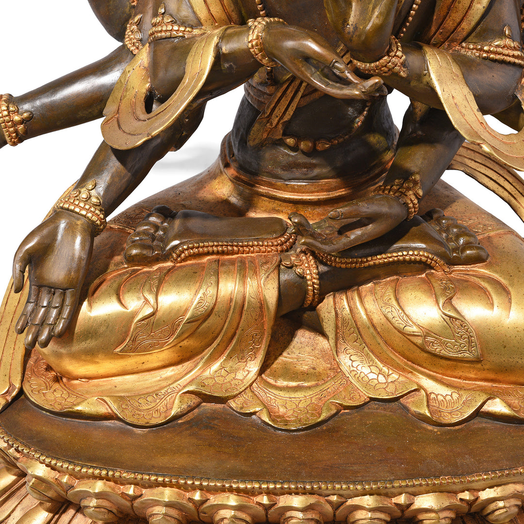 Feet And Hands Detail From Gilded Statue of Usnisavijaya -  Buddha of Longevity | Indigo Antiques