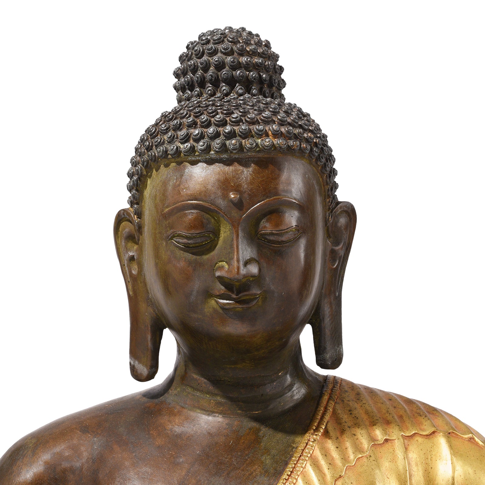 Gilt Bronze Sitting Buddha Statue - Varada Mudra | Indigo Antiques