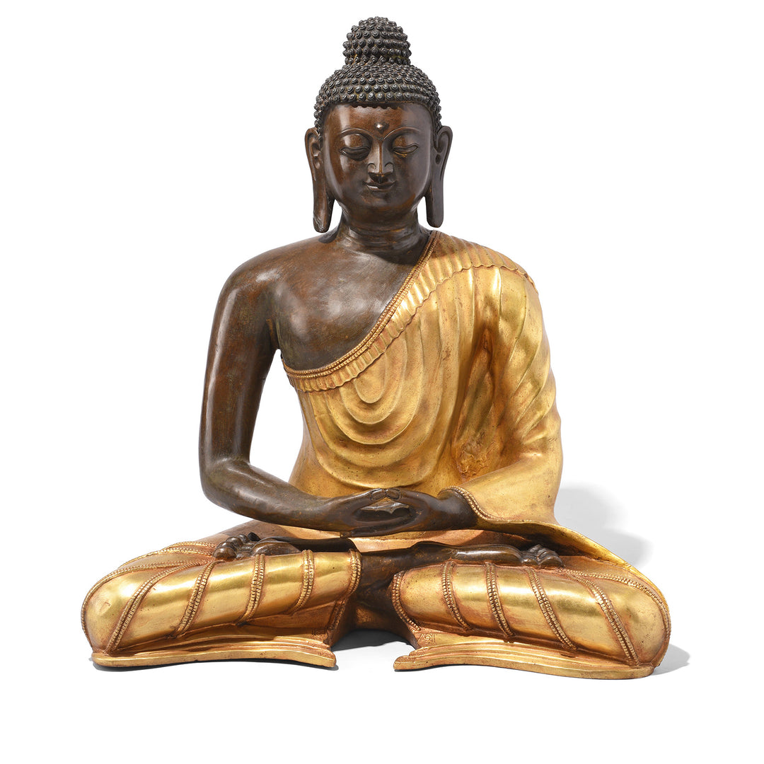 Gilded Statue Of Buddha - Dhyana Mudra Pose | Indigo Antiques