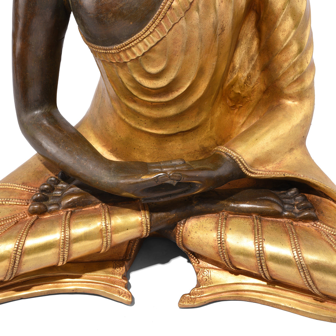 Hands Detail From Gilded Statue Of Buddha - Dhyana Mudra Pose | Indigo Antiques