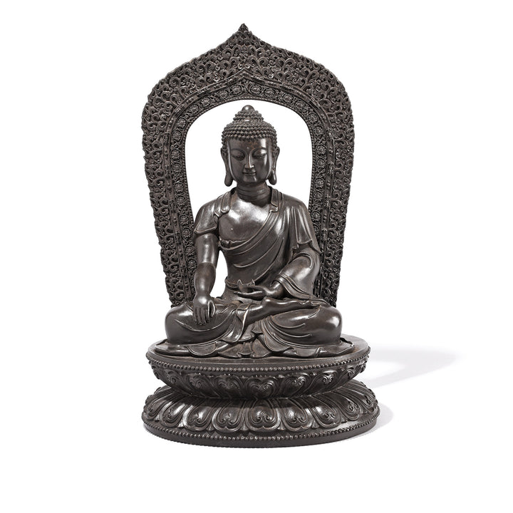 Bronze Sitting Buddha Statue - Bhumisparsha Mudra | Indigo Antiques
