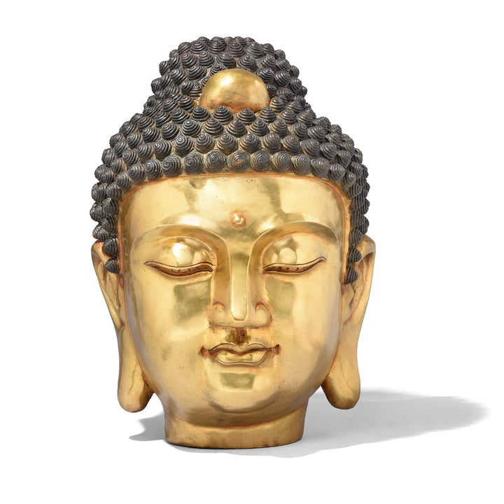 Gilded Brass Head of Lord Buddha | Indigo Antiques