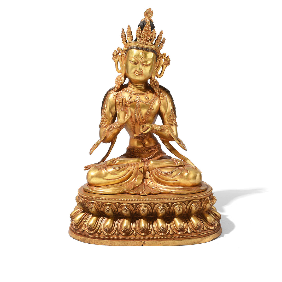Gilt Brass Statue Of Amitāyus | Indigo Antiques