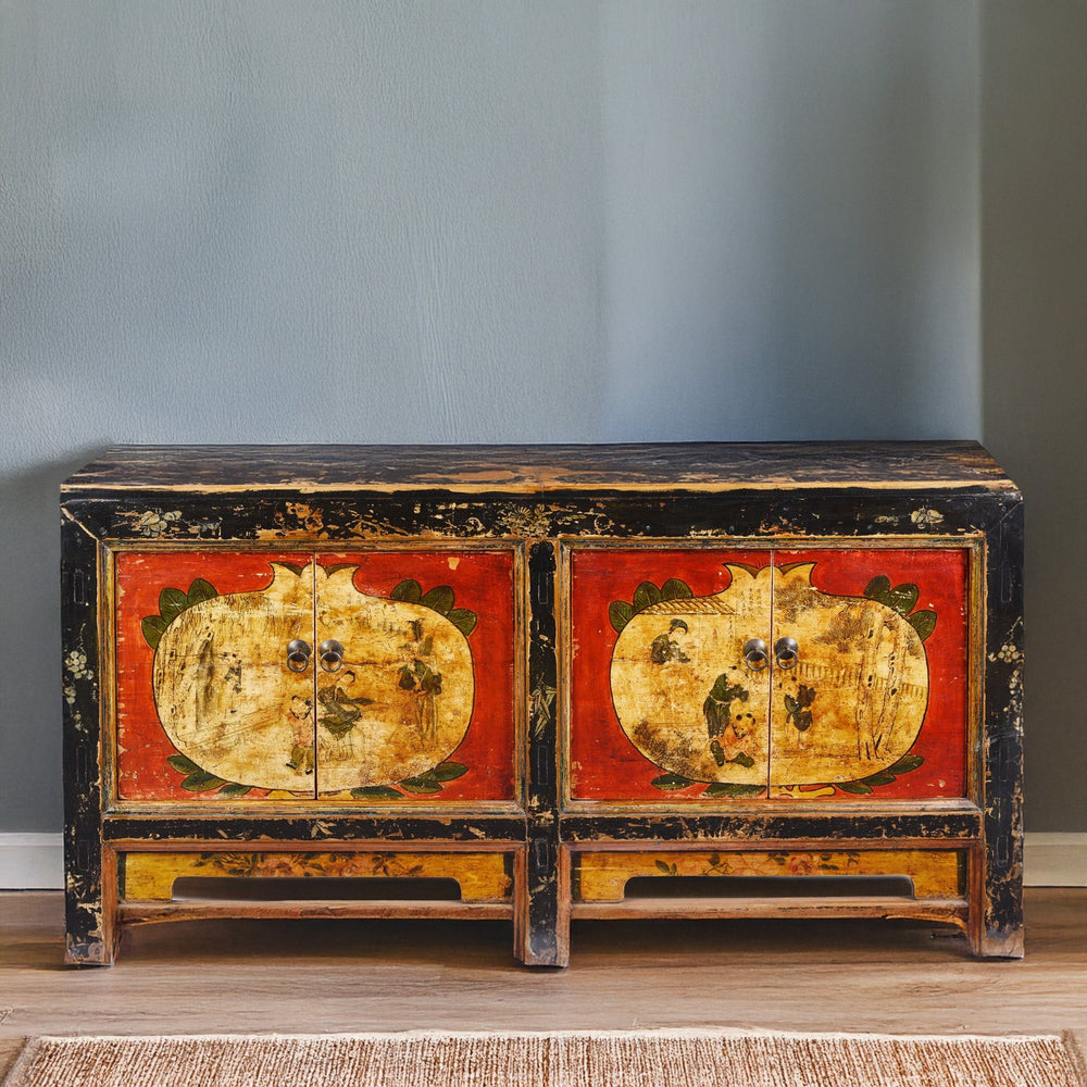 Antique Painted Mongolian Grain Store Sideboard | Indigo Antiques