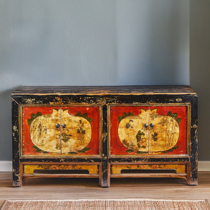 Antique Painted Mongolian Grain Store Sideboard | Indigo Antiques