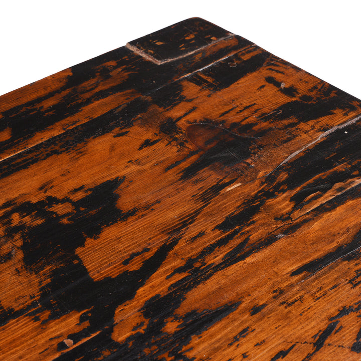 Detail From Surface Of AntiquePainted Sideboard From Mongolia | Indigo Antiques