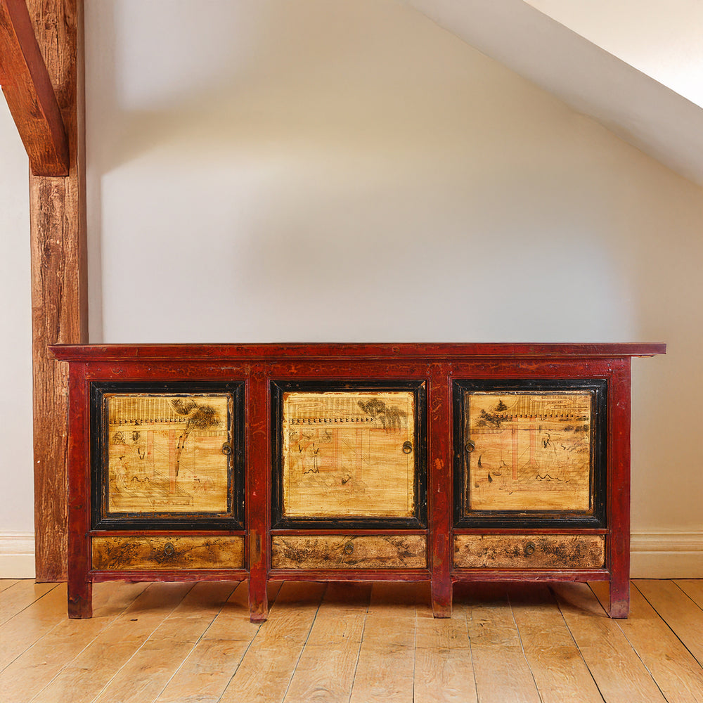 Antique Painted Chinese Sideboard From Qinghai | Indigo Antiques