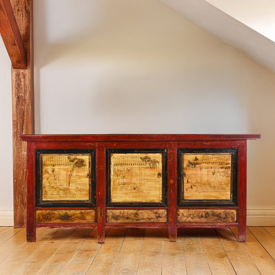 Antique Painted Chinese Sideboard From Qinghai | Indigo Antiques