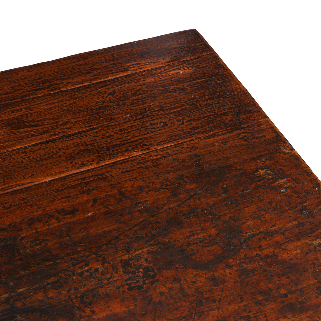 Top Corner Detail From Antique 3 Door Painted Sideboard From Mongolia | Indigo Antiques