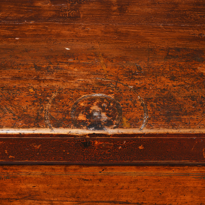 Surface Detail From Antique 3 Door Painted Sideboard From Mongolia | Indigo Antiques
