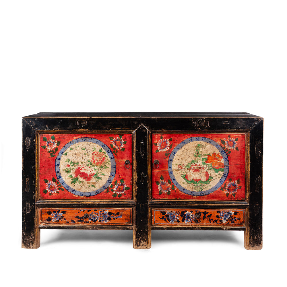 Painted Sideboard From Mongolia - 19th Century