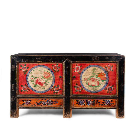 Painted Sideboard From Mongolia - 19th Century