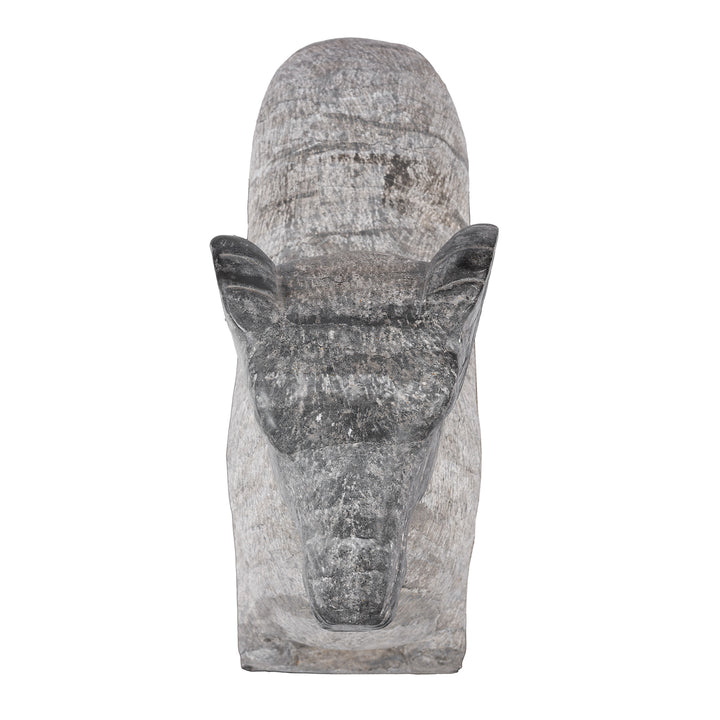 Top Down View Of Hand Carved Granite Ram From Hebei Province | Indigo Antiques