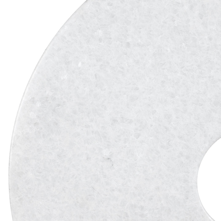 Large White Polished Marble Bi on Iron Stand | Indigo Antiques