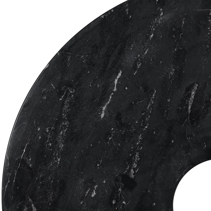 Large Black Polished Marble Bi on Iron Stand | Indigo Antiques