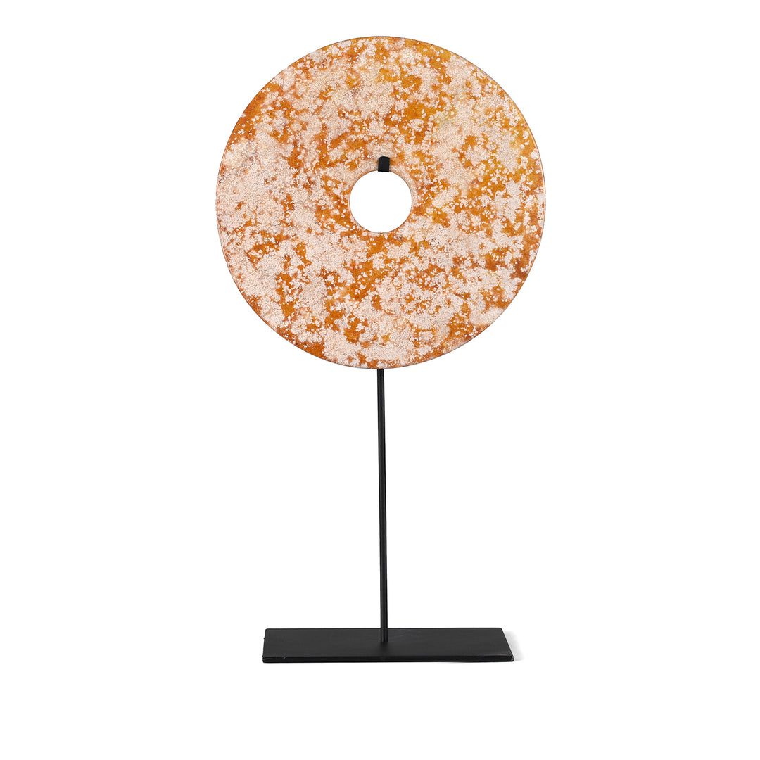 Sandy Polished Marble Bi on Iron Stand | Indigo Antiques