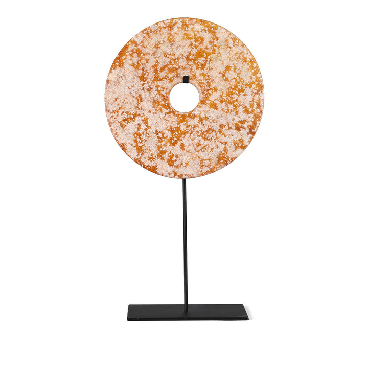 Sandy Polished Marble Bi on Iron Stand | Indigo Antiques