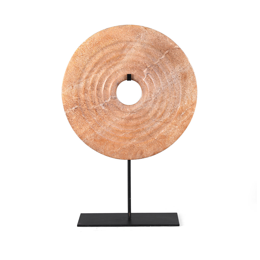 Groved Polished Marble Bi on Iron Stand | Indigo Antiques