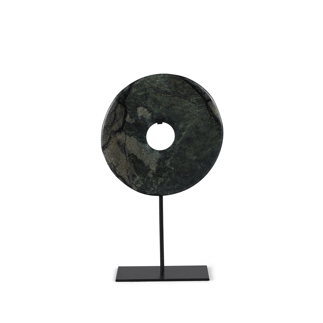 Polished Marble Bi on Iron Stand